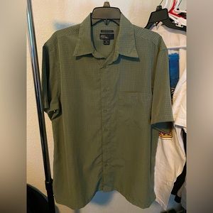 olive green striped flannel